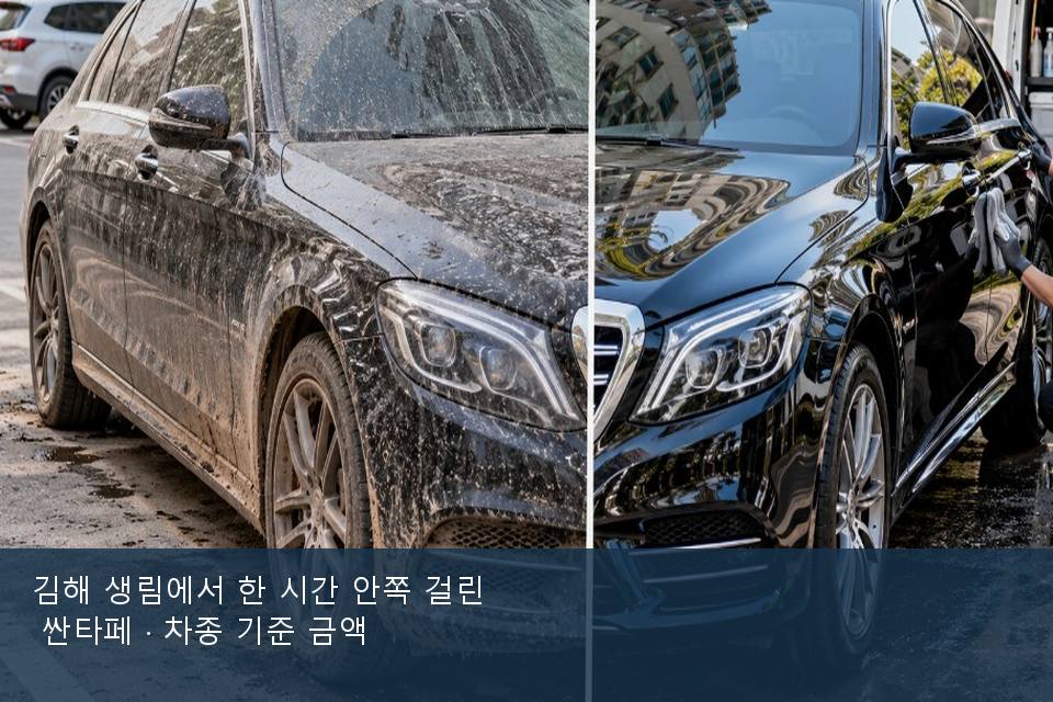 김해 생림에서 한 시간 안쪽 걸린 싼타페 · 차종 기준 금액